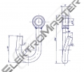 Hák 5128 očkový 10 kN