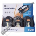 Svítilna E-6113 LED COB+3LED 3AAA plast